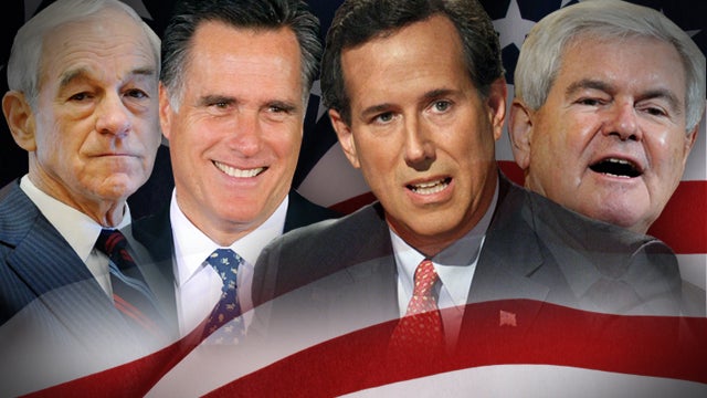 Colorado primary and the four GOP candidates, Newt Gingrich, Mitt Romney, Ron Paul and Rick Santorum 