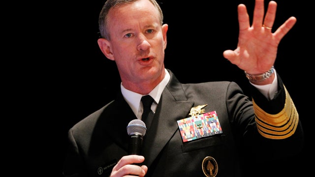 Navy Adm. Bill McRaven, commander of the U.S. Special Operations Command, addresses the National Defense Industrial Association (NDIA), in Washington, Tuesday, Feb. 7, 2012. 