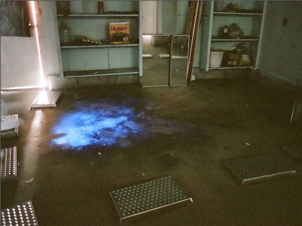 Forensic tests revealed a large amount of blood had been shed on the garage floor