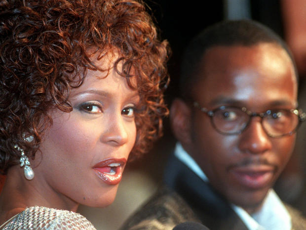 Whitney Houston with Bobby Brown in 1997 