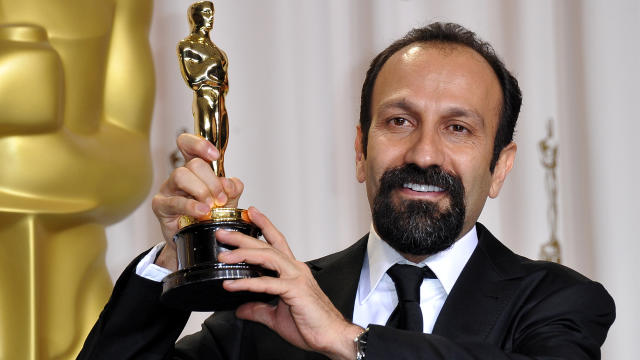 Asghar Farhadi, director for Iran's Foreign Language entry "A Separation," poses with the trophy in the press room at the 84th Annual Academy Awards Feb. 26, 2012, in Hollywood, Calif. 