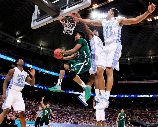 Ohio's T.J. Hall shoots past North Carolina's Reggie Bullock 