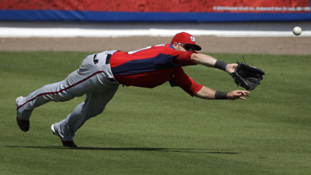 Corey Brown makes a diving catch 