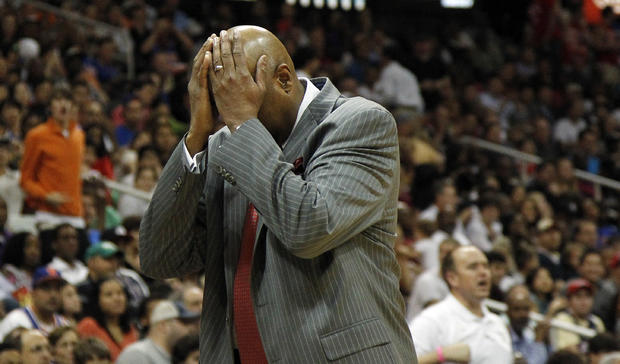 Mike Woodson reacts after a foul 
