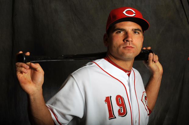 Joey Votto poses for a portrait during a photo day 