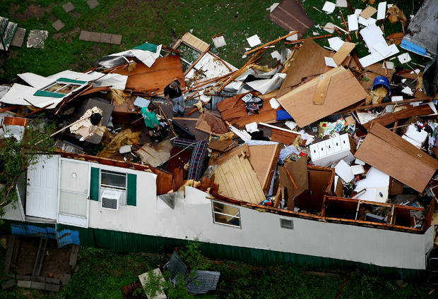 Homes in Kennedale Texas lay destroyed by a tornado  