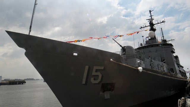 The Philippines' Hamilton-class cutter Gregorio del Pilar is docked at a pier in the capital city of Manila Dec. 14, 2011. 