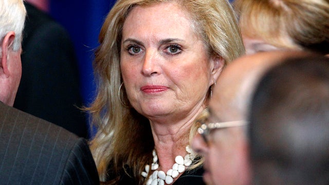 Ann Romney, wife of former Massachusetts Gov. Mitt Romney, talks with audience members after her husband's speech at the University of Chicago in Chicago March 19, 2012. 
