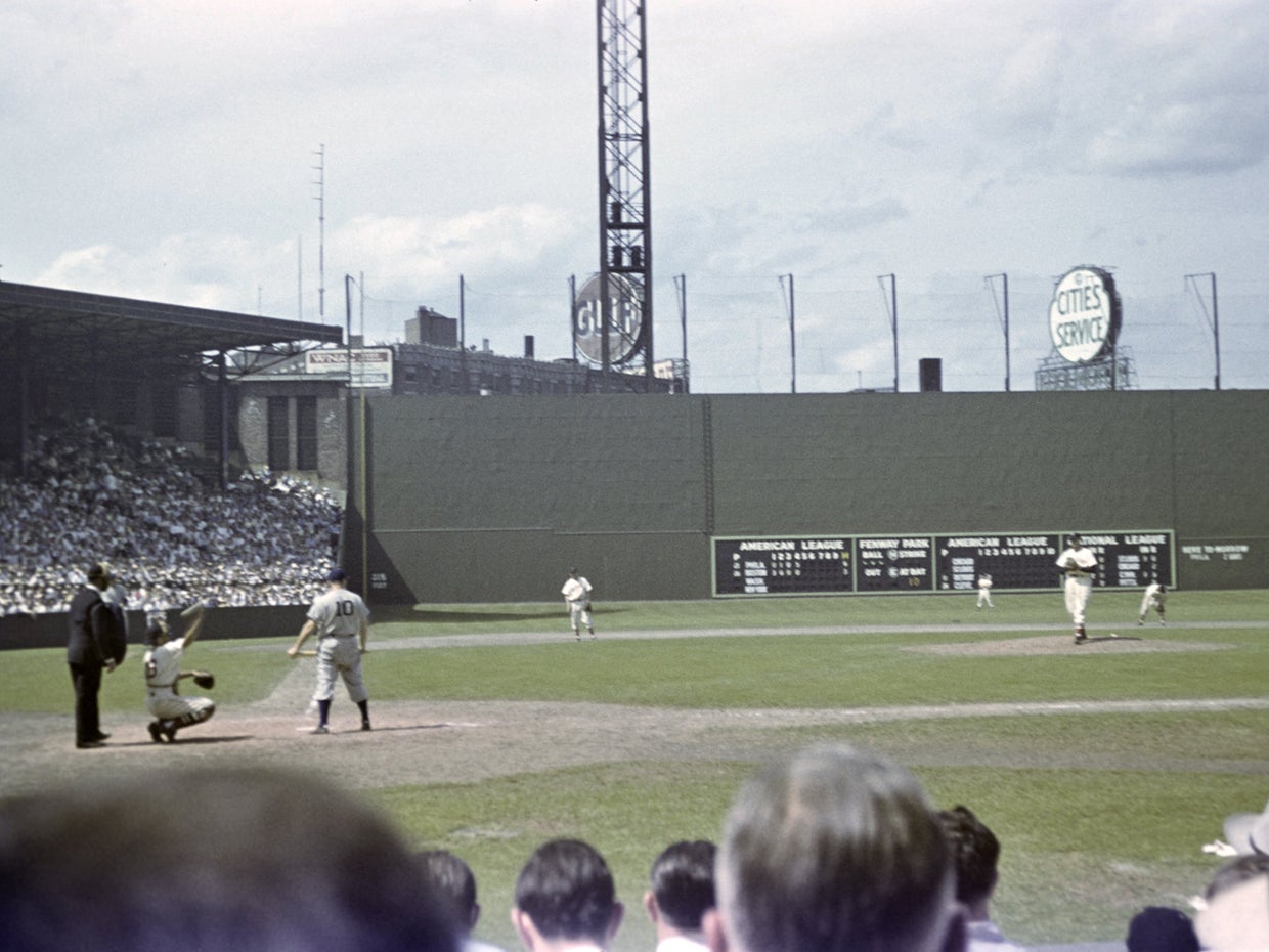 Elmer Valo stands at the plate 