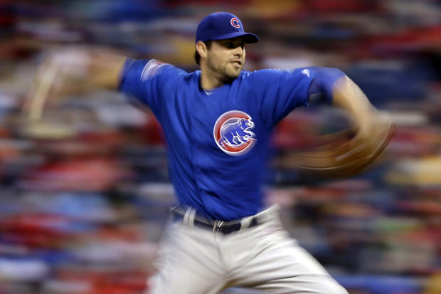 Chicago Cubs' Randy Wells pitches 