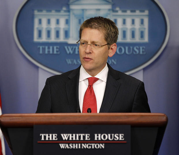 White House Press Secretary Jay Carney speaks during his daily news briefing at the White House in Washington, Thursday, May, 3, 2012. 