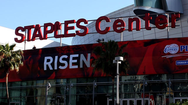 The exterior of Staples Center 