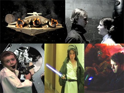 Scenes from submissions to the website "Star Wars Uncut," in which fans remake the classic film 15 seconds at a time. The site won an Emmy Award for Interactive Media.  