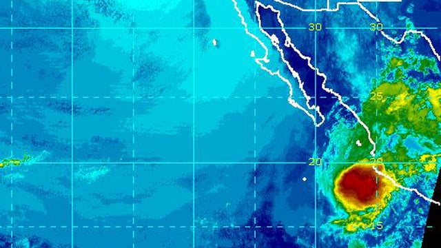 Hurricane Bud is seen in a infrared satellite image taken at 6:30 a.m. ET May 25, 2012. 