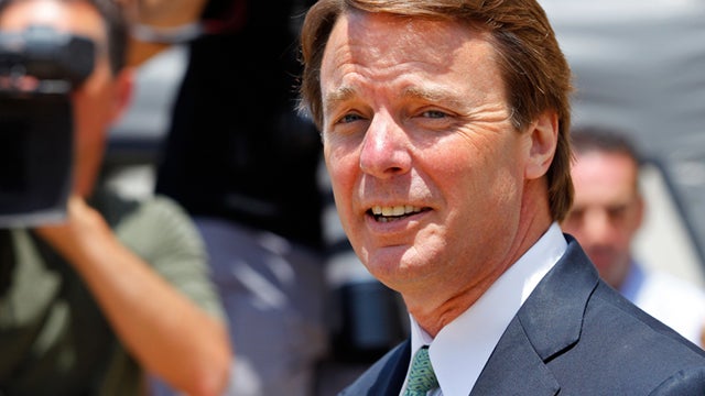 John Edwards leaves a federal courthouse during the ninth day of jury deliberations in his trial on charges of campaign corruption in Greensboro, N.C., Thursday, May 31, 2012. Edwards has pleaded not guilty to six counts related to campaign finance violat 