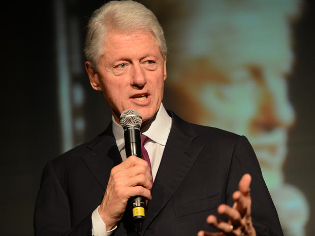 President Clinton speaks at A Night Out With The Millennium Network at the Old Vic Tunnels May 22, 2012, in London. 