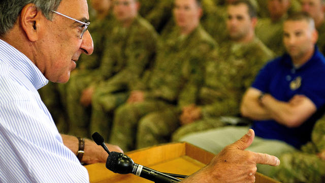 Secretary of Defense Leon Panetta addresses troops in Kabul 