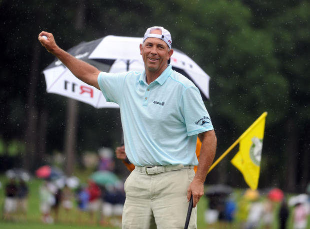 Tom Lehman smiles after winning the Champions Tour's Regions Tradition golf tournament 