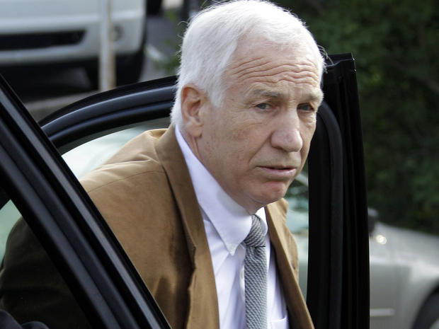 Former Penn State assistant football coach Jerry Sandusky arrives at the Centre County Courthouse in Bellefonte, Pa., June 22, 2012. 