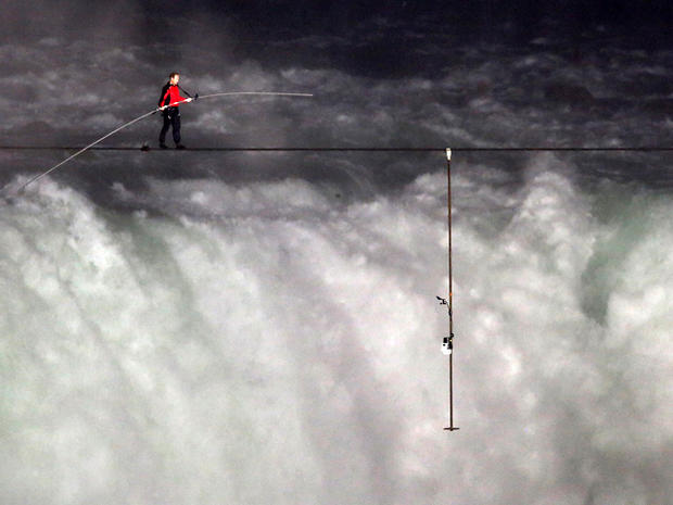Aerialist Nik Wallenda Attempts To Cross Niagara Falls On A Tightrope 