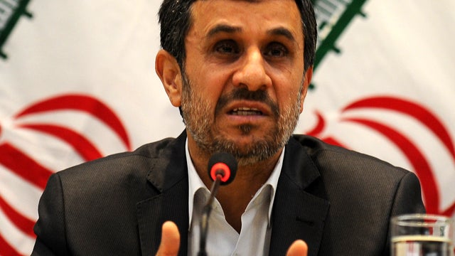 Iran's President Mahmoud Ahmadinejad gestures during a press conference held in Rio de Janeiro, Brazil, June 21, 2012. 
