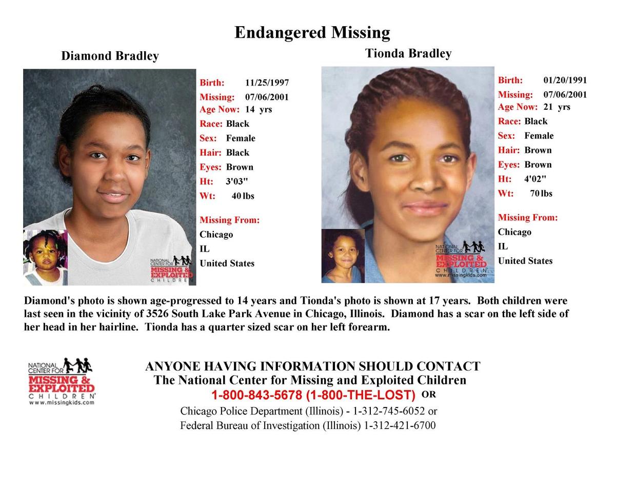 11 Years Since Disappearance Of Tionda And Diamond Bradley CBS Chicago