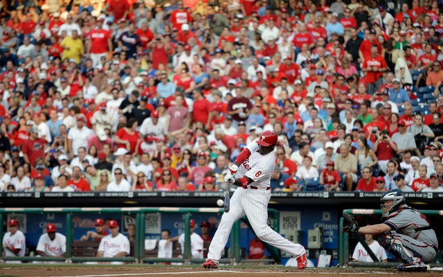 Ryan Howard hits a double off 