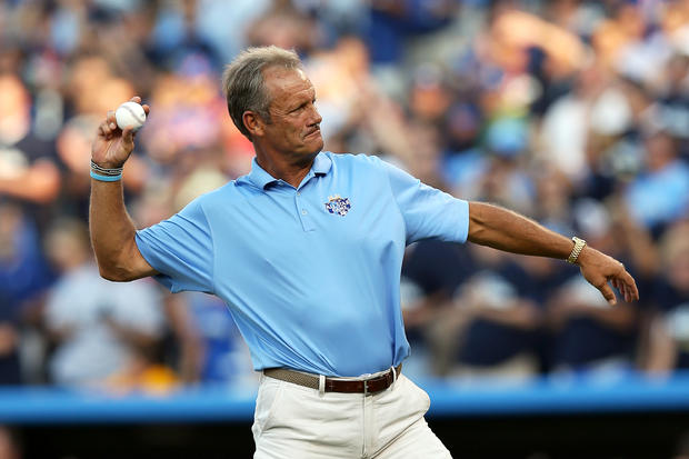 George Brett throws out the ceremonial first pitch 