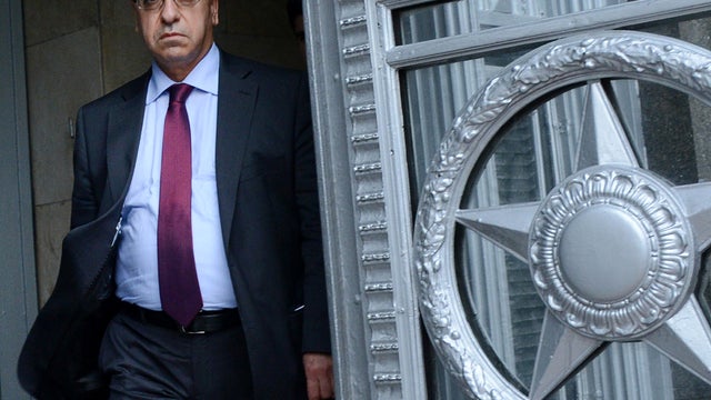 Syrian National Council leader Abdelbaset Sieda leaves the Russian foreign ministry in Moscow July 11, 2012. 