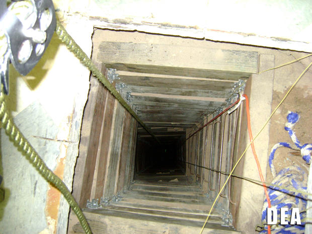 A tunnel authorities found in San Luis, Ariz., that they suspect was designed to smuggle drugs into the United States is seen in this image provided by the U.S. Drug Enforcement Administration July 12, 2012. 
