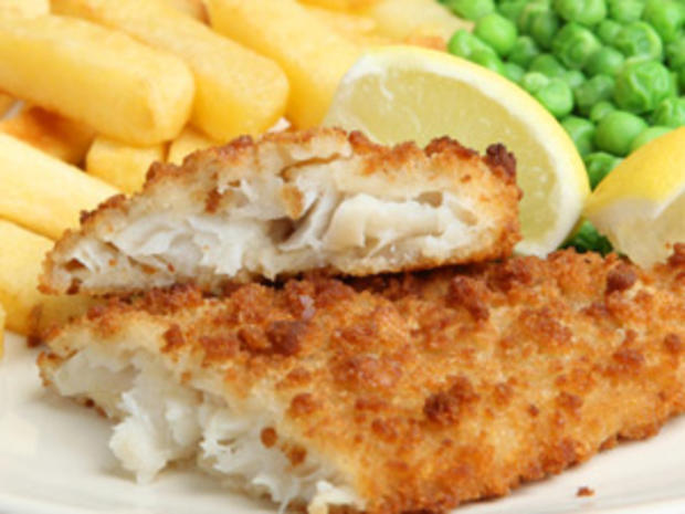 Fish and Chips with Peas 