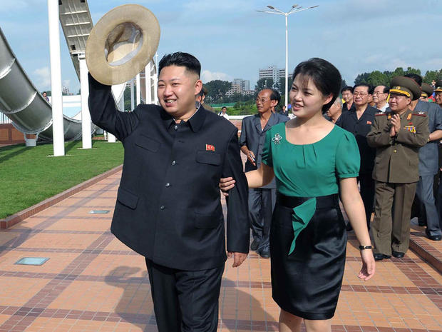 North Korean leader Kim Jong Un is accompanied by his wife Ri Sol Ju 
