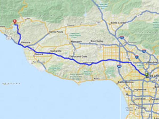 Map- LA to Lake Casinas 