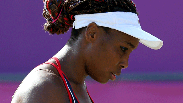 Venus Williams after losing during the third round of women's singles tennis Aug. 1 at the London 2012 Olympics. 