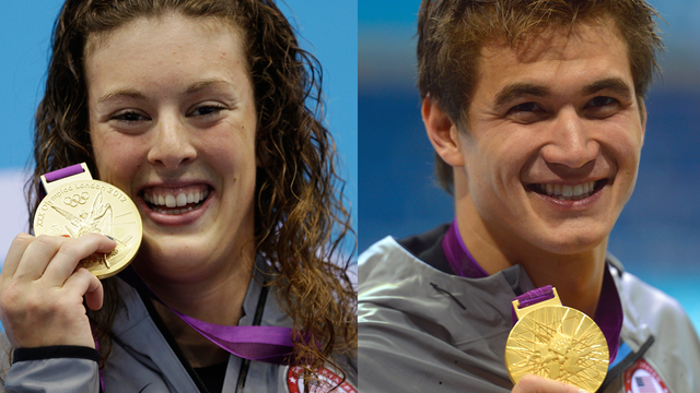 Allison Schmitt and Nathan Adrian 