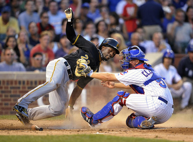 Andrew McCutchen is tagged out at home 