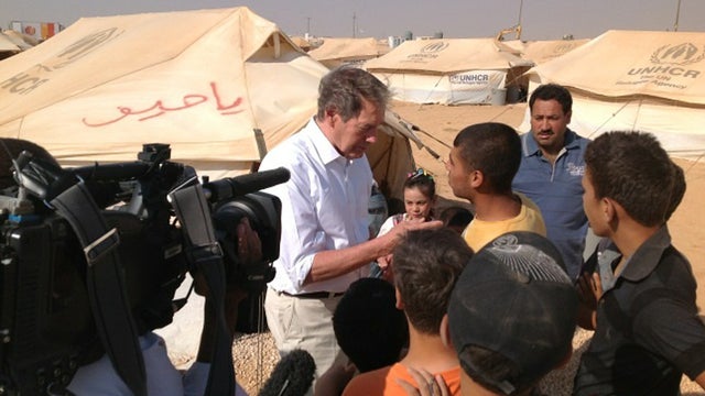 Charlie Rose in a Syrian refugee camp 
