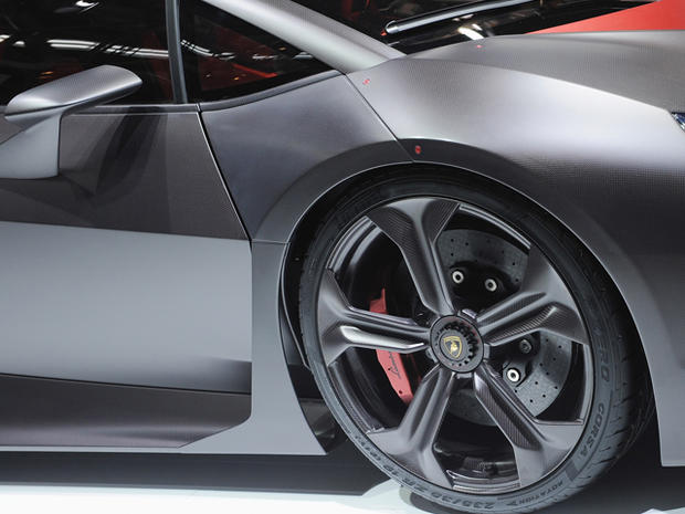 This image shows the Lamborghini Sesto Elemento concept car on Sept. 30, 2010, during a press day at the Paris Motor Show 