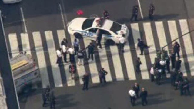 The New York City skyline from the Empire State Building 