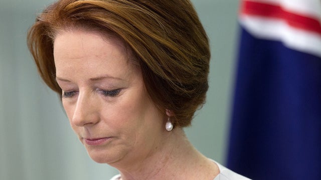 Prime Minister of Australia Julia Gillard speaks to the media regarding the Australian soldiers killed in Afghanistan 