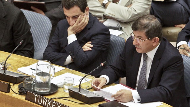 Ahmet Davutoglu, Foreign Minister from Turkey, speaks at the United Nations 
