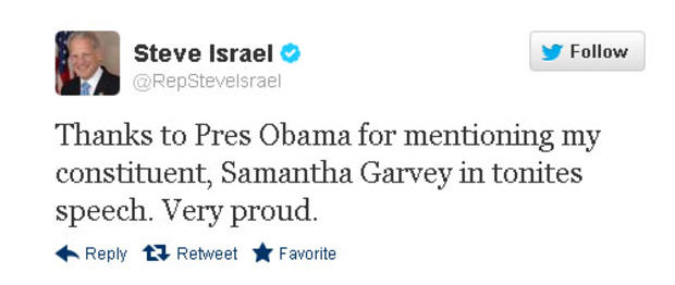 Rep. Steve Israel Garvey Tweet 