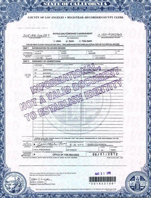 Authorities amended actress Natalie Wood's death certificate on Aug. 1, 2012, to reflect some of the lingering questions about how the actress died in the waters off Catalina Island in November 1981.