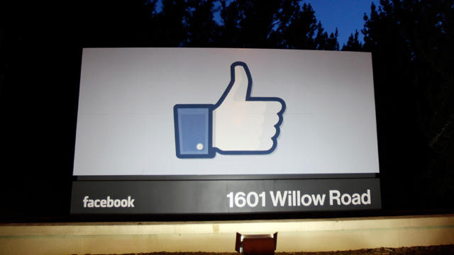 A 'like' sign stands at the entrance of Facebook headquarters on May 18, 2012 in Menlo Park, Calif 