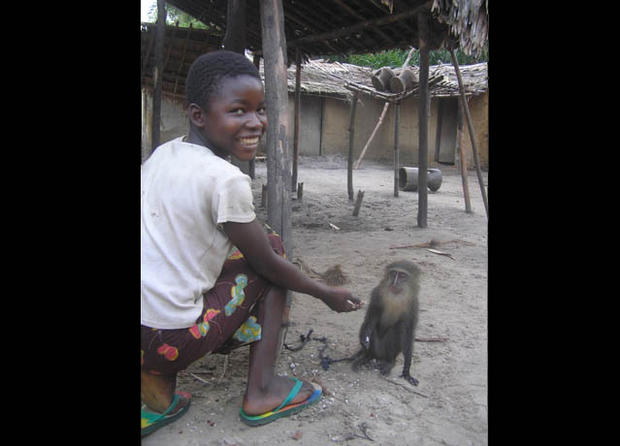 The picture that started it all: Georgette with her monkey friend. 