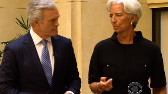CBS News' Scott Pelley and Christine Lagarde discuss Spain and the struggling global economy at the IMF chief's Washington headquarters. 