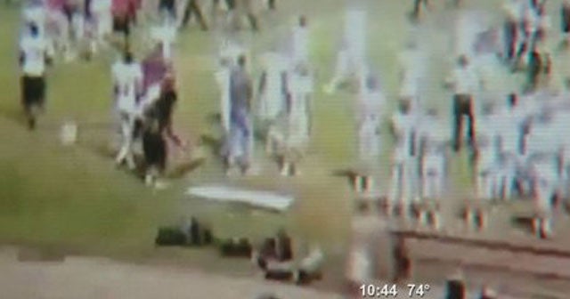 Calif. high school football game ends in brawl caught on camera - CBS News