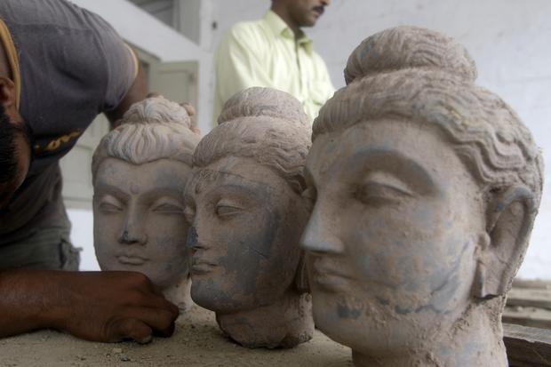 Buddha statues confiscated by custom authorities in Karachi, Pakistan 