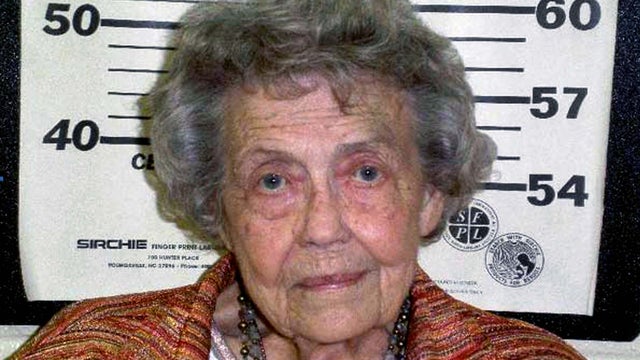 Oct. 10, 2012 photo provided by the Covington County (Ala.) Sheriff's Department shows Mary Ella Hixon, the longtime mayor of Falls Rivers, Ala., who pleaded guilty to stealing $201,000 from the south Alabama town where she was mayor for three decades. 