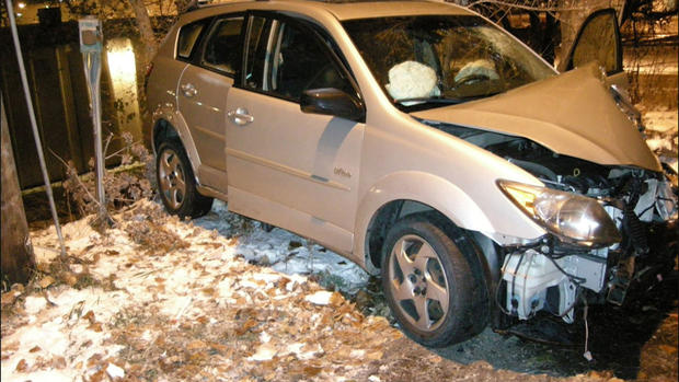 Brittney Brashers' wrecked car 